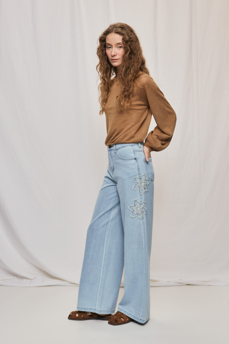 PANTALÓN FLORALA Celeste