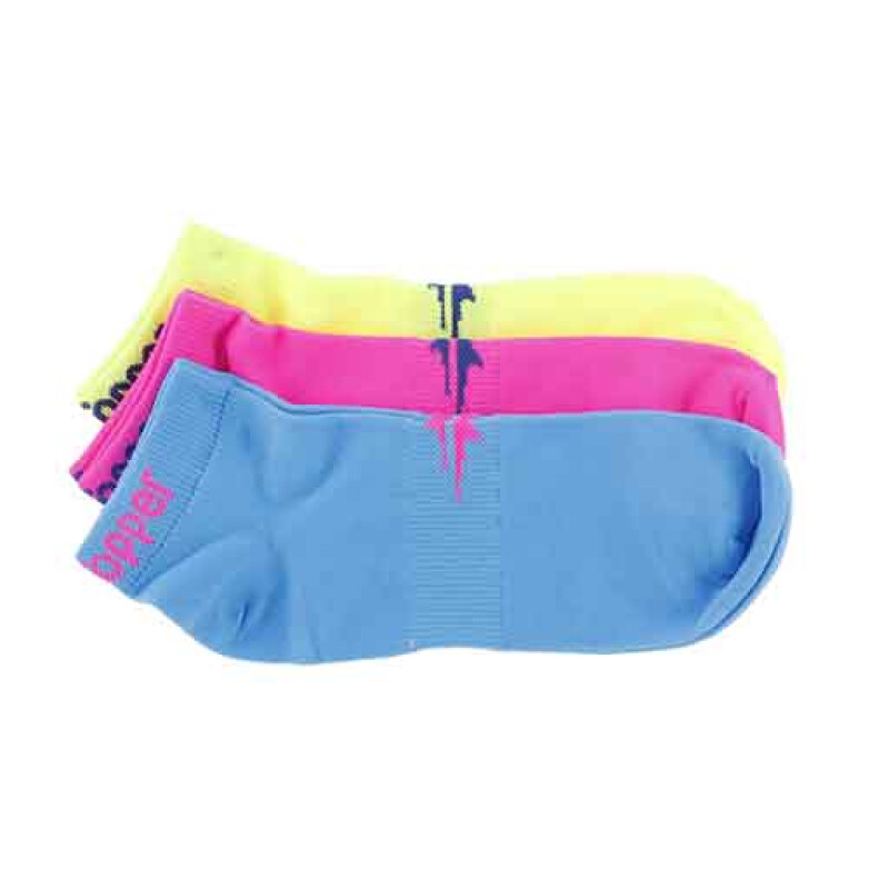 Medias de Mujer Topper x3 Invisble Azul - Fucsia - Verde Lima