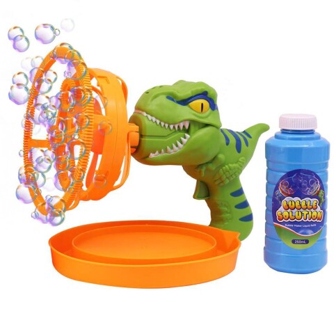 Pistola Burbujero Lanza Burbujas Dinosaurio Infantil Niños Variante Color Verde