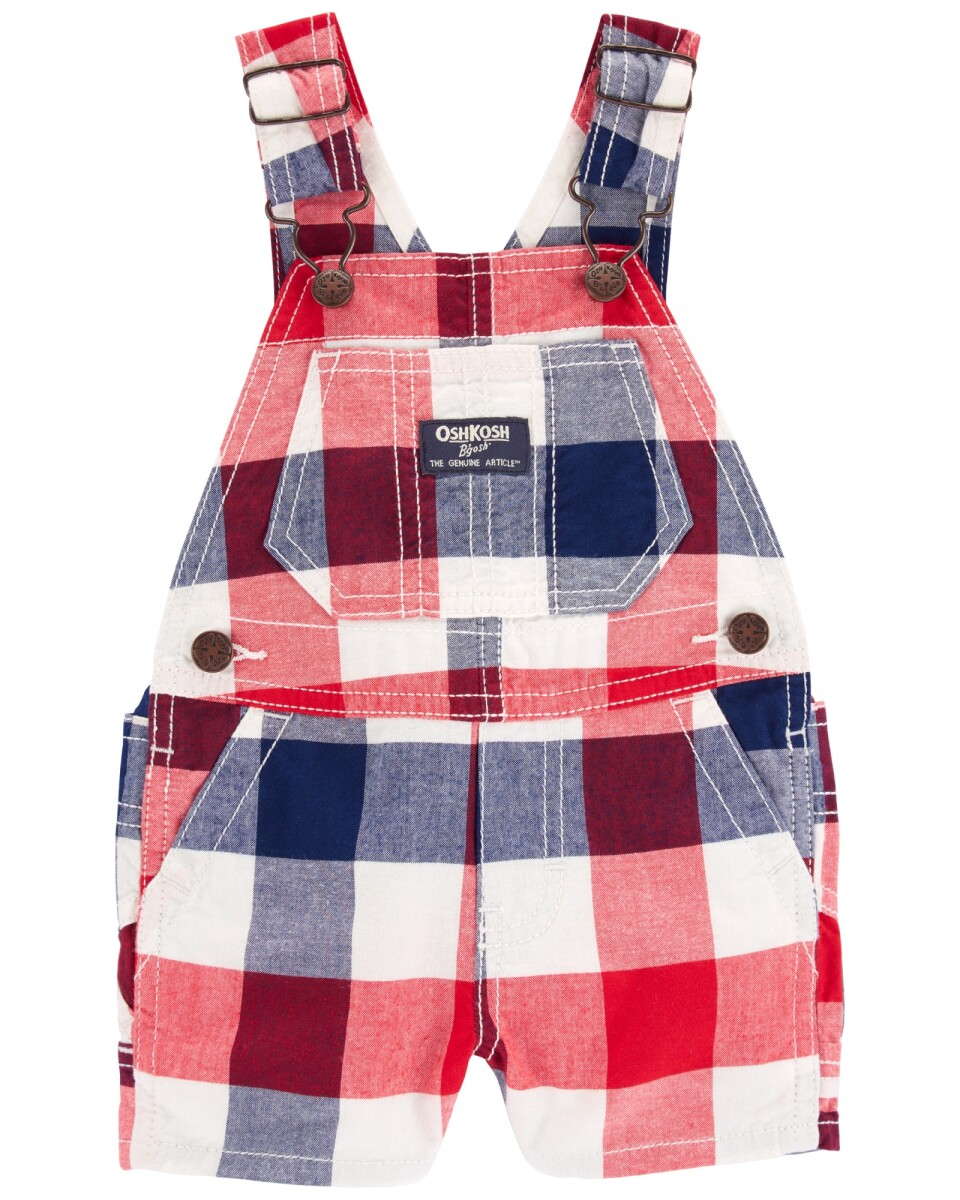 Enterito corto de algodón, diseño a cuadros 