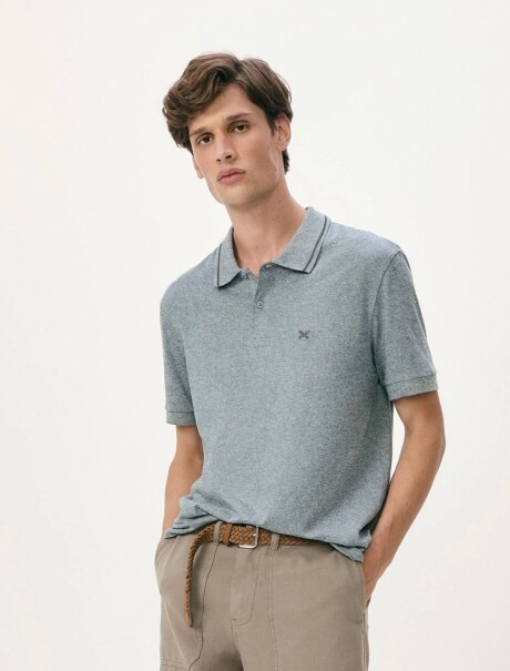 CAMISA DE CUELLO CON ESTAMPADO AZUL