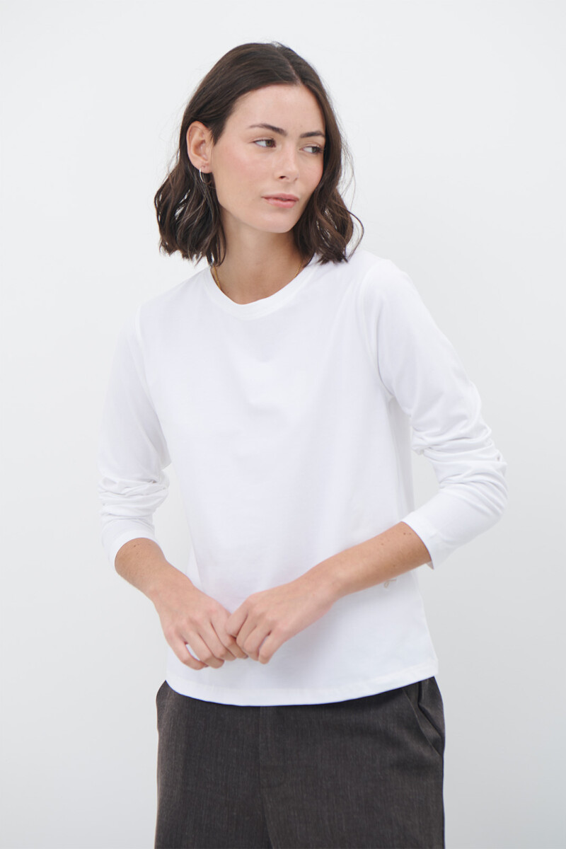 REMERA COTTON M/L BLANCO