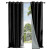 Cortina Blackout 100% Engomada Termica Set 2 Paños Tipo Lino Color Variante Negro