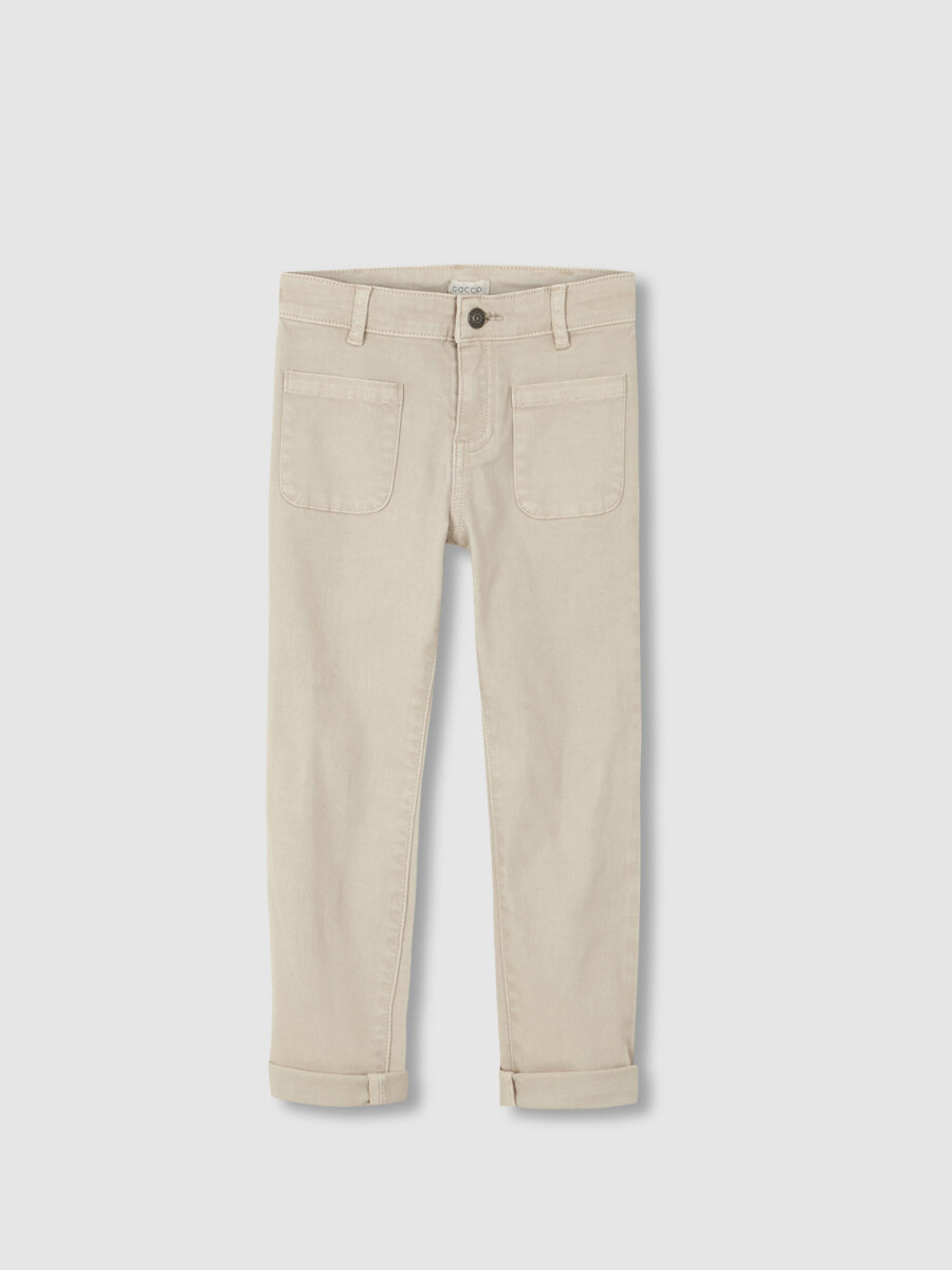 Pantalon Piedra De Sarga Piedra
