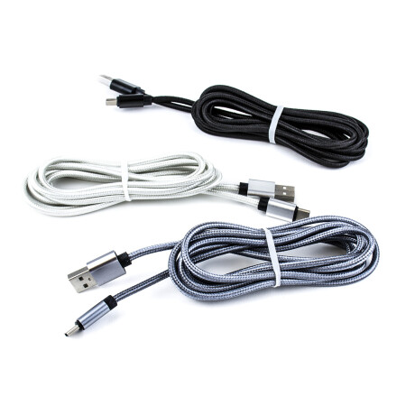 Cable Usb Extra Largo Para Tipo C Gris