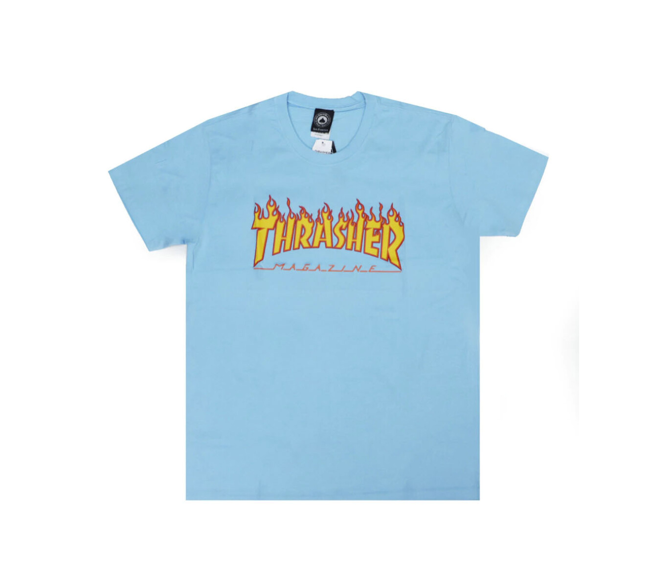 Remera FlameLogo Thrasher - Celeste 