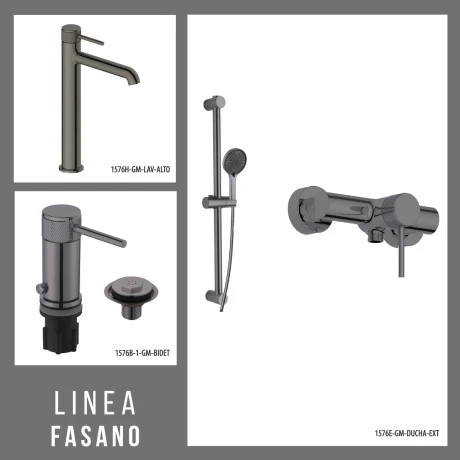 Juego De Griferia Incluye Lavatorio Alto,Bidet Y Ducha Exterior 000