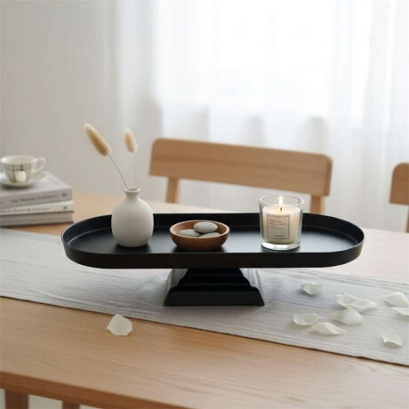 BANDEJA C/SOPORTE BAJO 20x10x6CM NEGRO