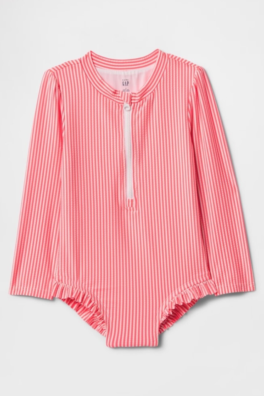 Traje De Baño Floreado Toddler Niña Pink Stripe
