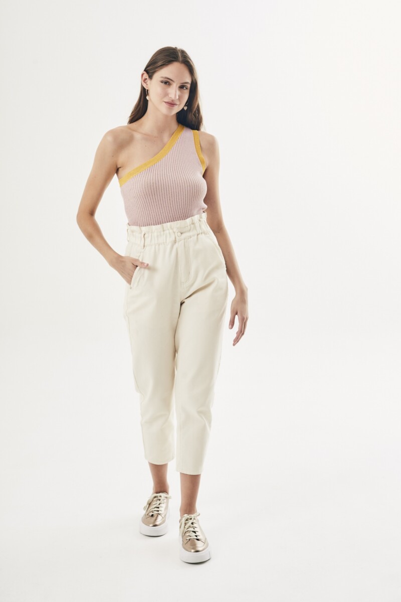 Top Color Block Tejido Lila