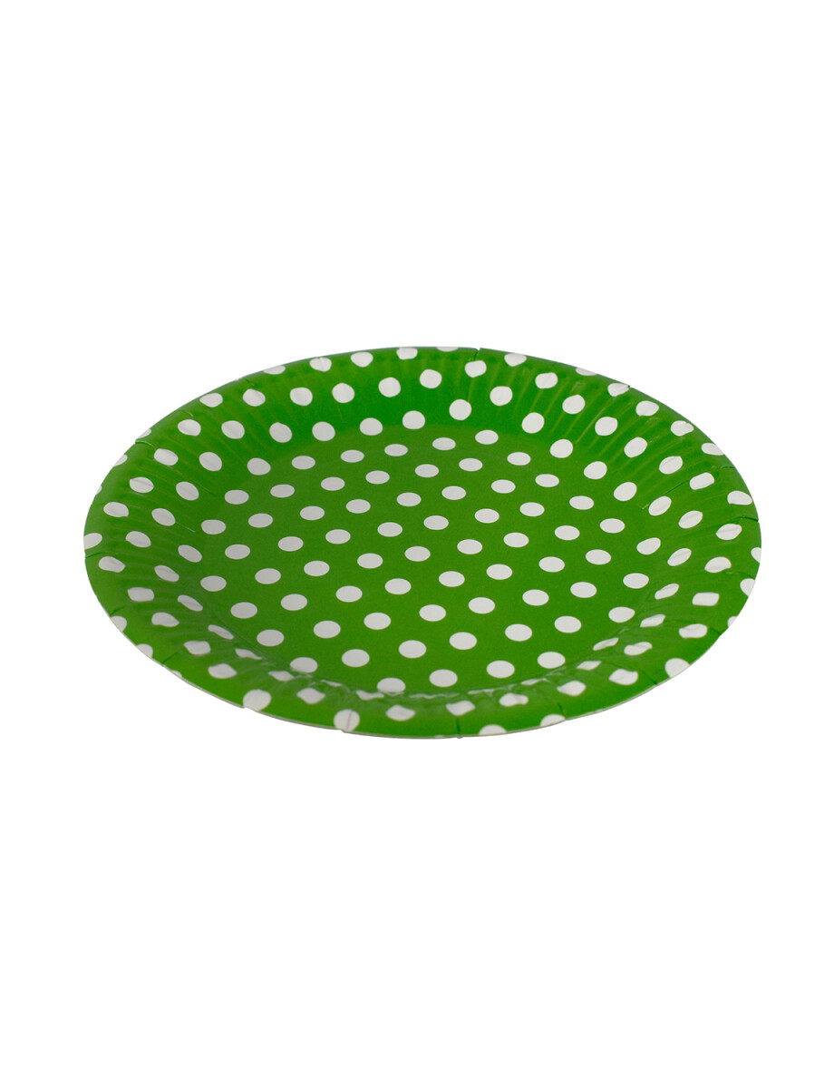 PLATO LUNARES 18 cm DIAMETRO PAQUETE X 10 - VERDE 