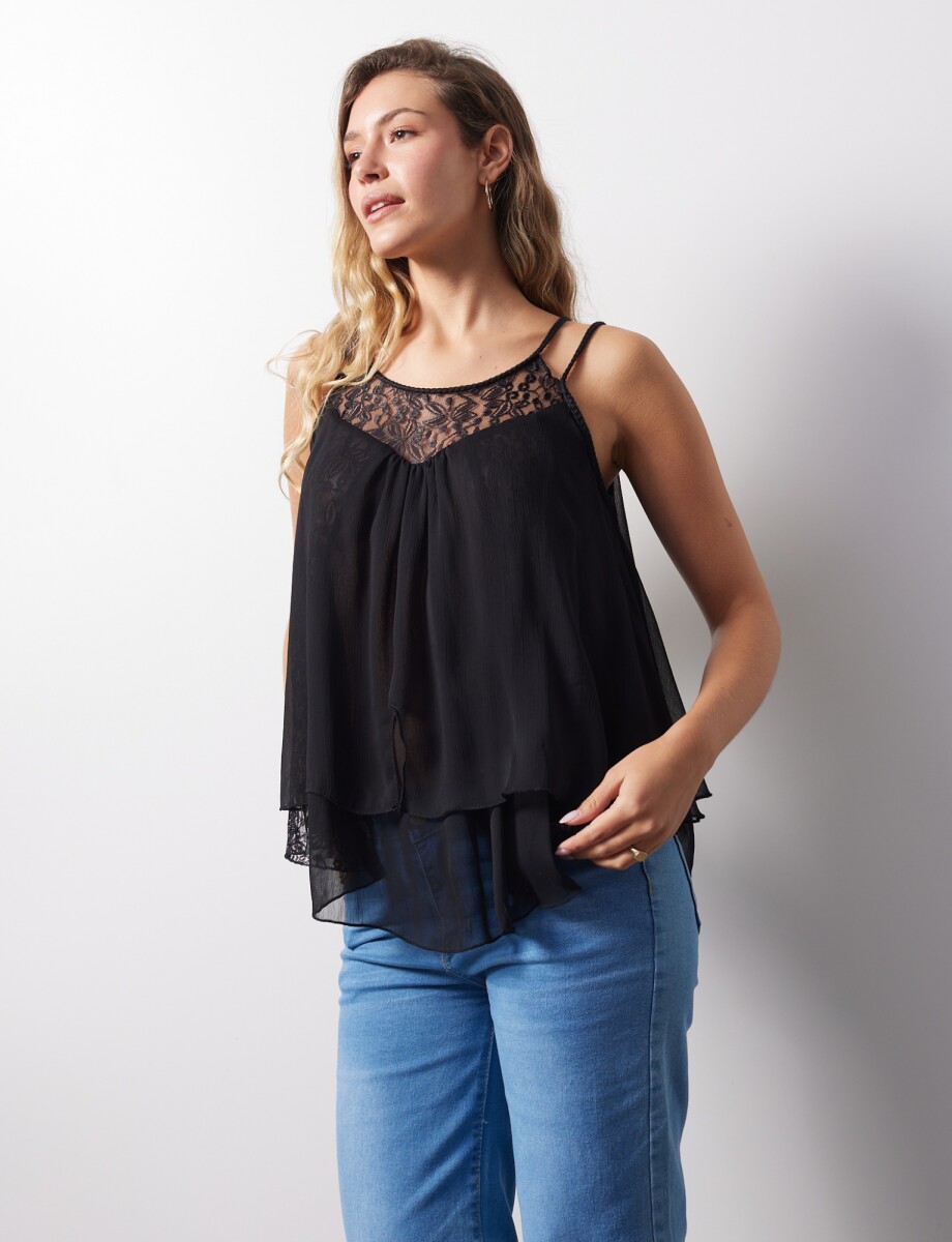 Blusa Gasa - Negro 