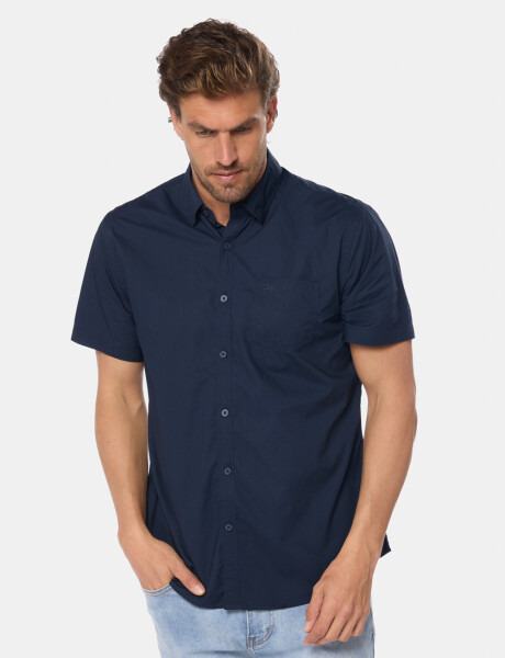 CAMISA LISA DE ALGODÓN Azul
