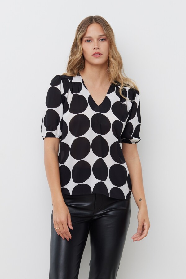 Blusa Dots BLANCO/NEGRO
