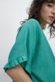 Blusa con volados verde