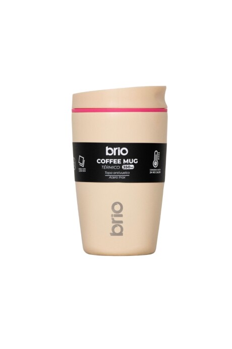 Vaso Térmico brio Café Jarra Mug 350ml Acero Inoxidable Beige