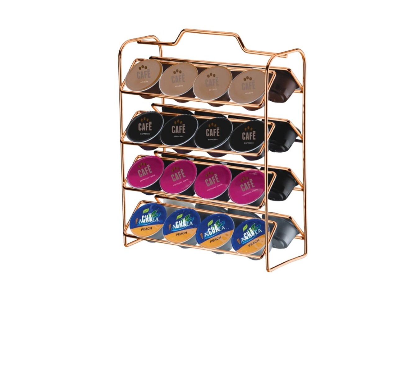 SOPORTE PARA CAPSULAS DE CAFÉ (32 CAPSULAS) COMPATIBLE CON DOLCE GUSTO - COLOR COBRE 