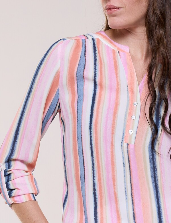 Blusa Gasa Print MULTI/ROSA