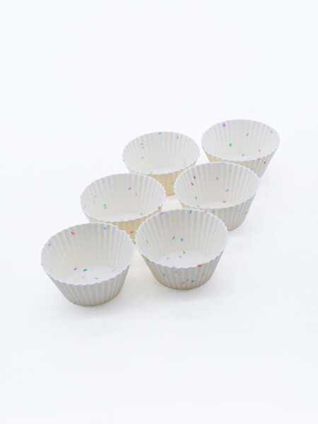 MOLDE SILICONA PARA CUPCAKES 6 PCS BLANCO