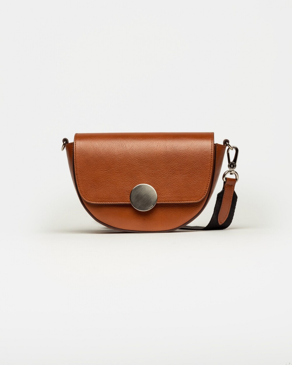 Bandolera The Circle en cuero liso Cuoio