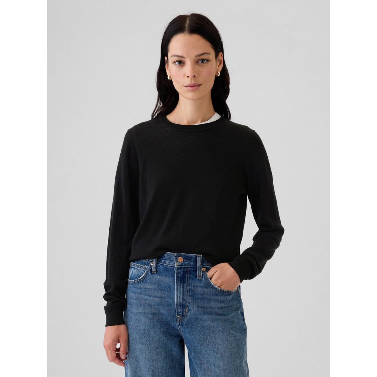 MERINO PULLOVER - BLACK 