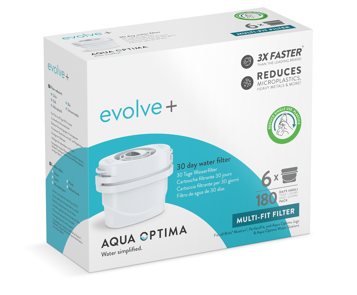 PACK DE 6 FILTROS EVOLVE AQUA OPTIMA - BLANCO 