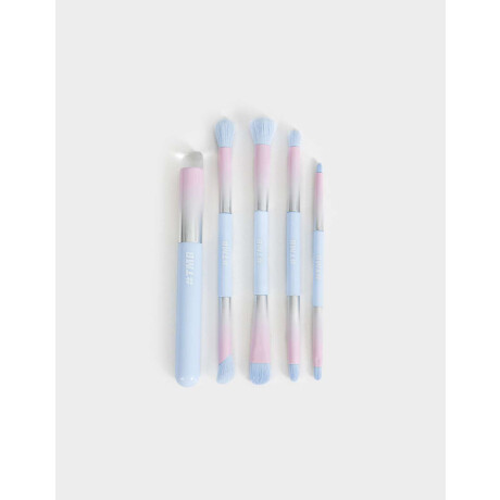 Set De 5 Brochas De Maquillaje Con Efecto Degradé Y Acabado Glossy Azul Celeste