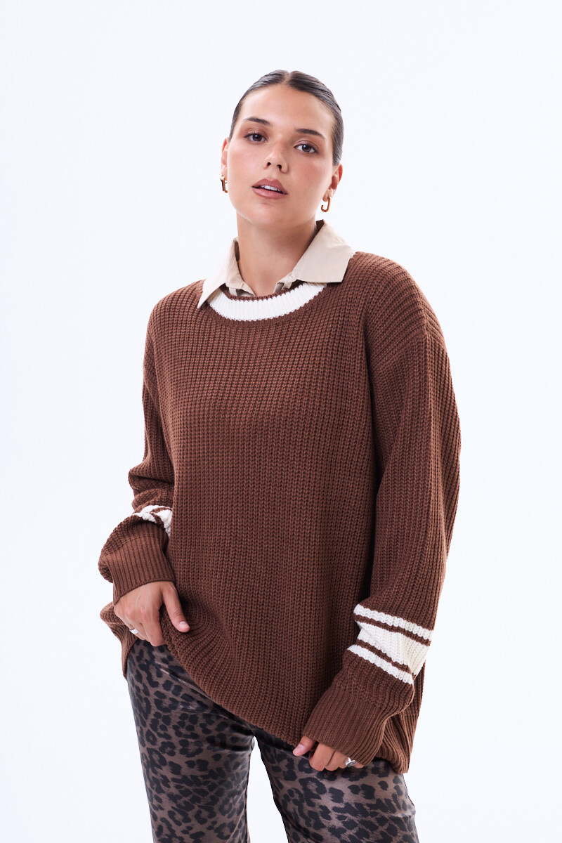 Buzo Tejido Jardín Marrón