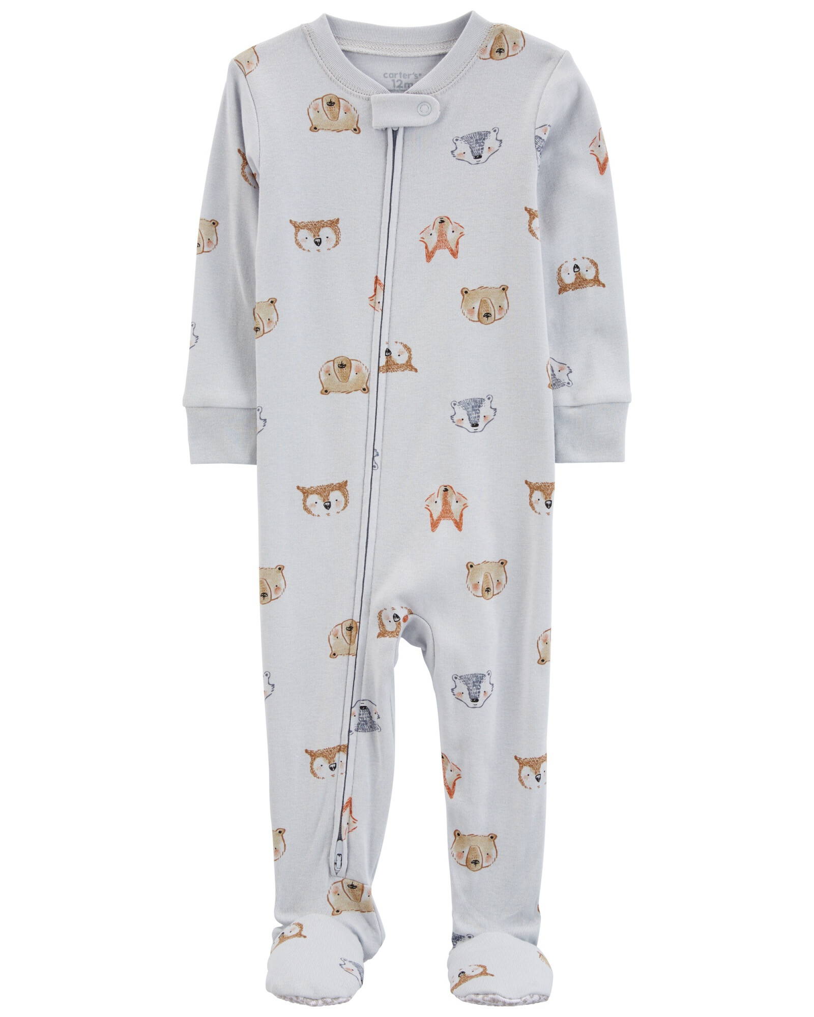 Pijama uno pieza de algodón, con pie, diseño animales Pijama uno pieza de algodón, con pie, diseño animales