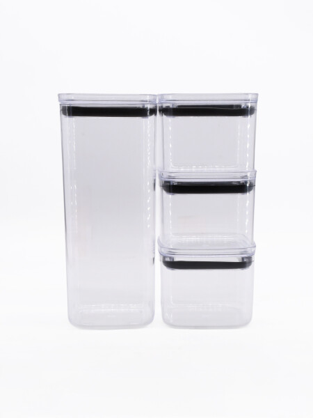 RECIPIENTE DE ALMACENAJE HERMETICO SET X 4 TRANSPARENTE