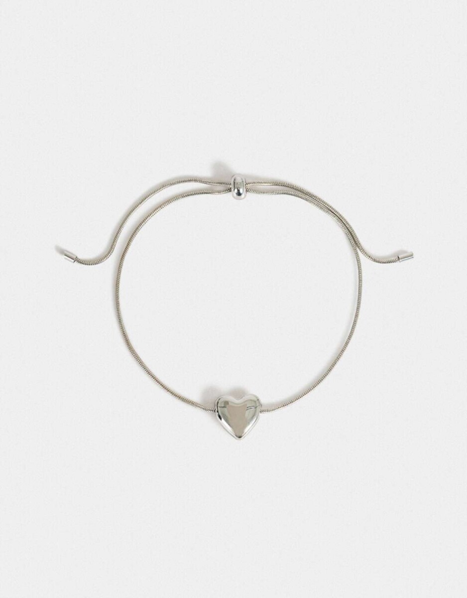 Pulseras Flexibles Con corazón - Plateado 