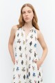 Maxi vestido halter estampado multicolor