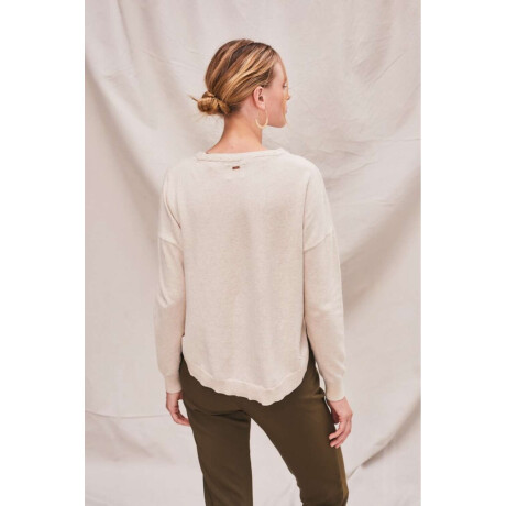 Sweater Algodon Elastano Beige Melange