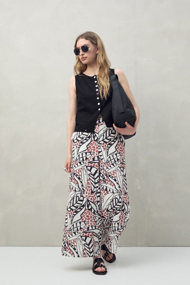 PANTALON ALESSIO PRINT - Crudo 