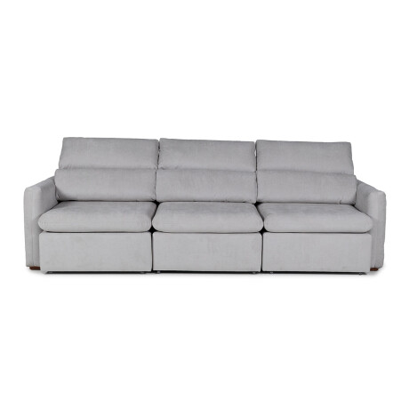 Sofá Dublin (Rebatible) - Microfibra - 3 cuerpos TC1009 (Plata)