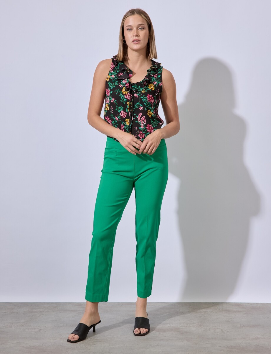 Pantalon Recto Modelador - Verde 