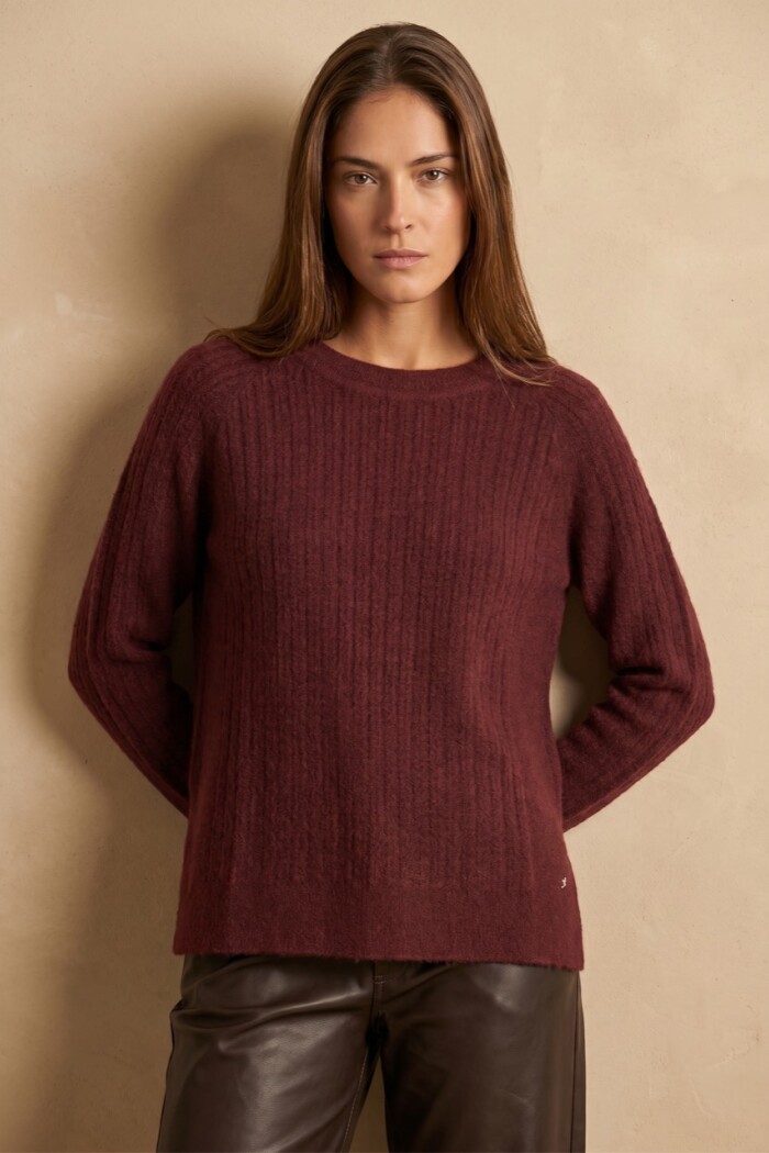 Sweater Texturado Bordeaux