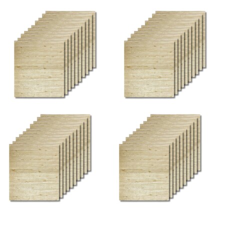 40 Placas Revestimiento Pared Autoadhesiva 70x77cm Promo X40 Madera Clara
