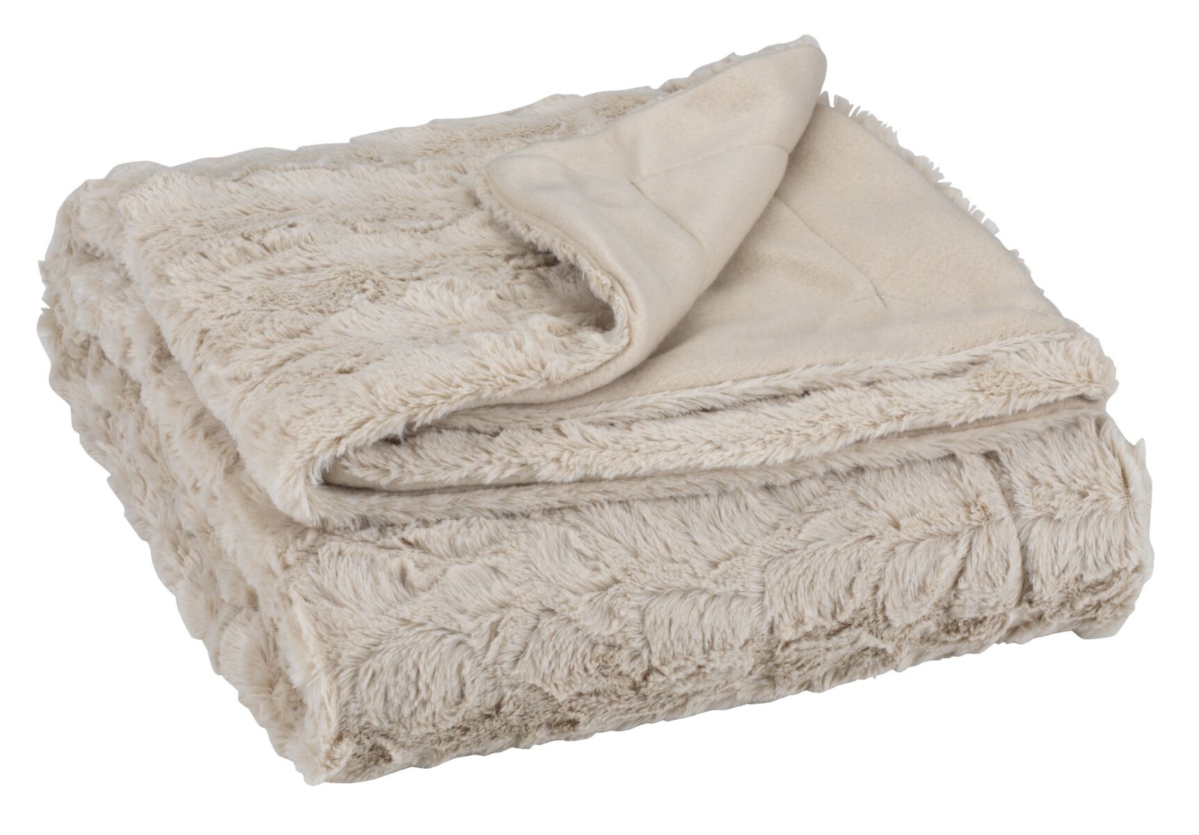 Manta throw MYGGBLOM 130x170 pelo beige 