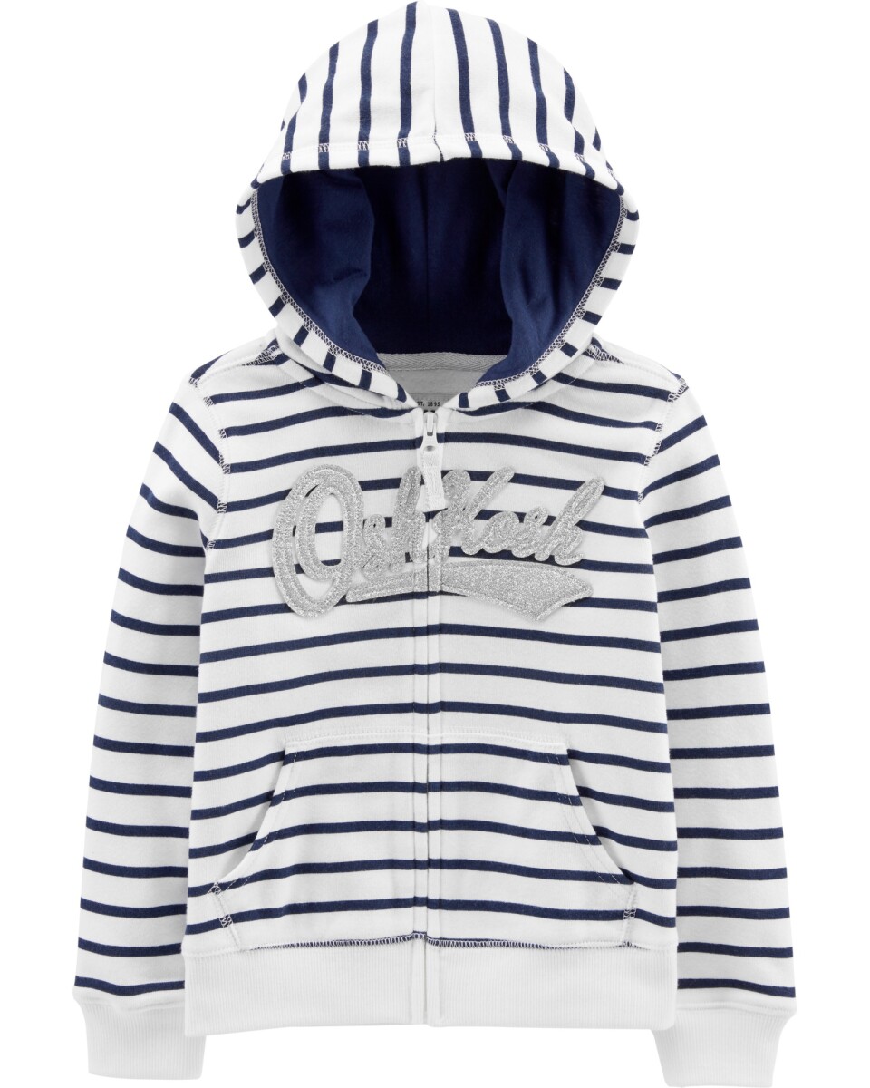 Campera de algodón con felpa con capucha y estampa logo 