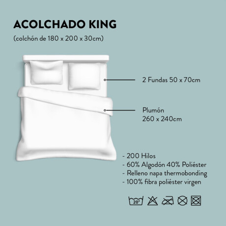 Acolchado Cannon King c/2 Fundas Polialgodón y Guata Térmica Boking
