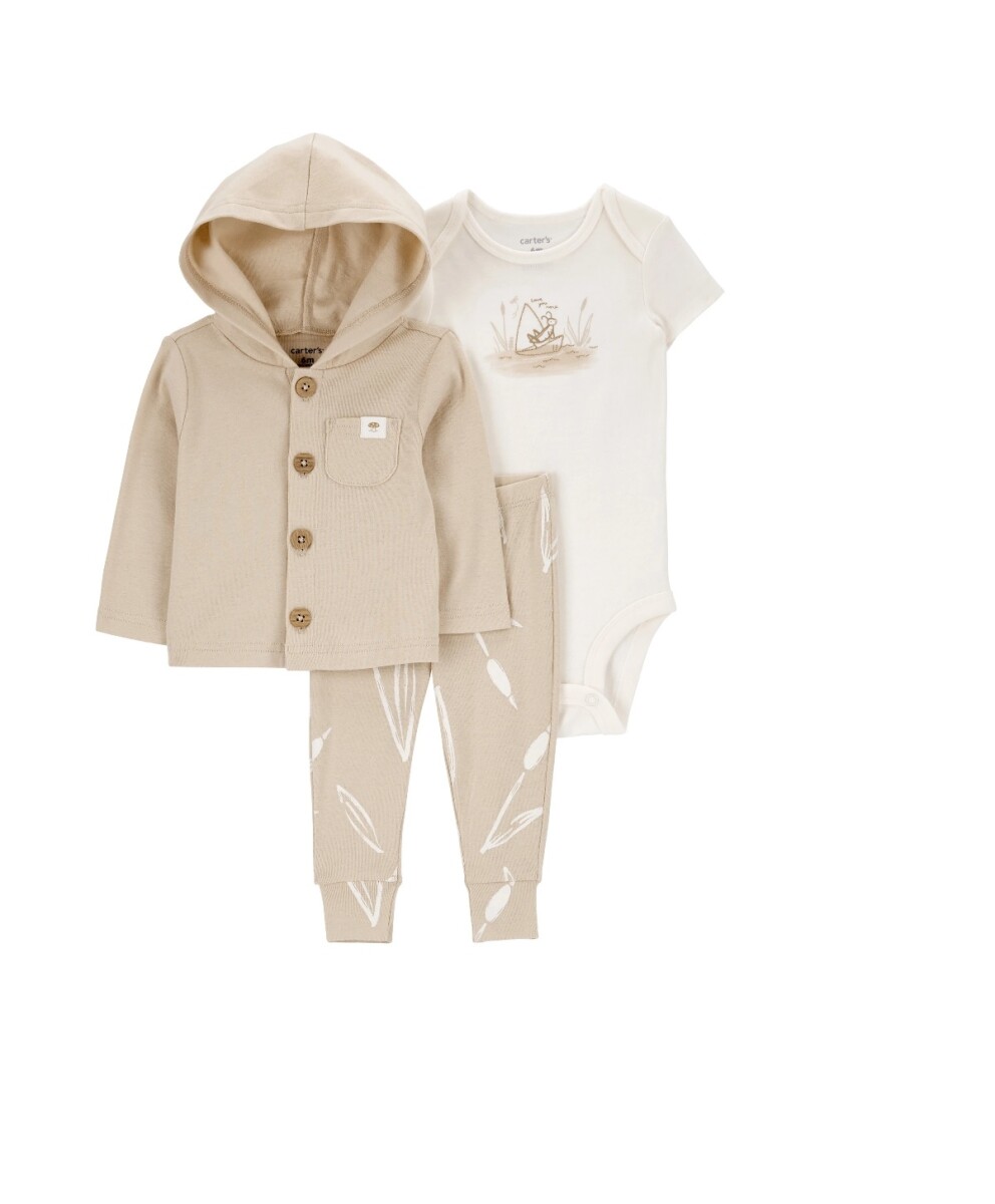 Conjunto Algodón 3 piezas Grillito Beige 