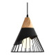 Lampara Nordica Conica Metal Y Madera Columbus Negro