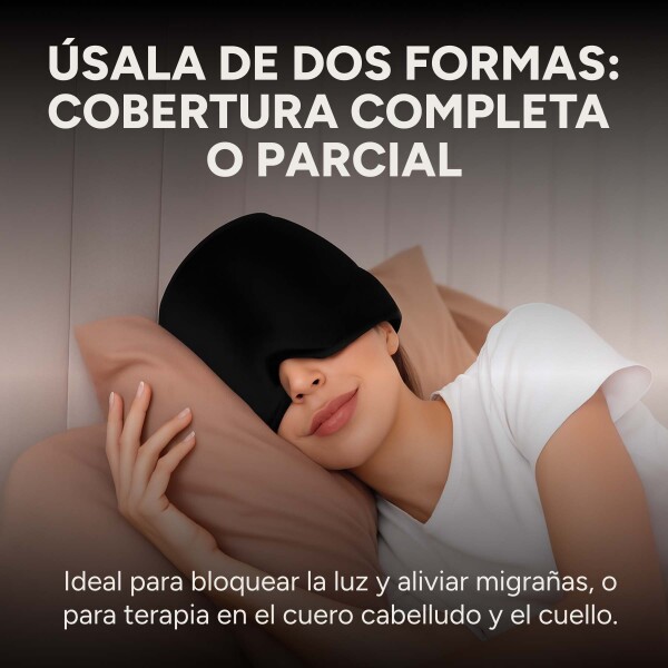 Tratamiento Gorra Dolor De Cabeza Migraña Silicona Cuello Variante Color Negro