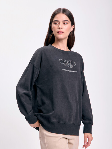 Buzo deportivo estampa Negro