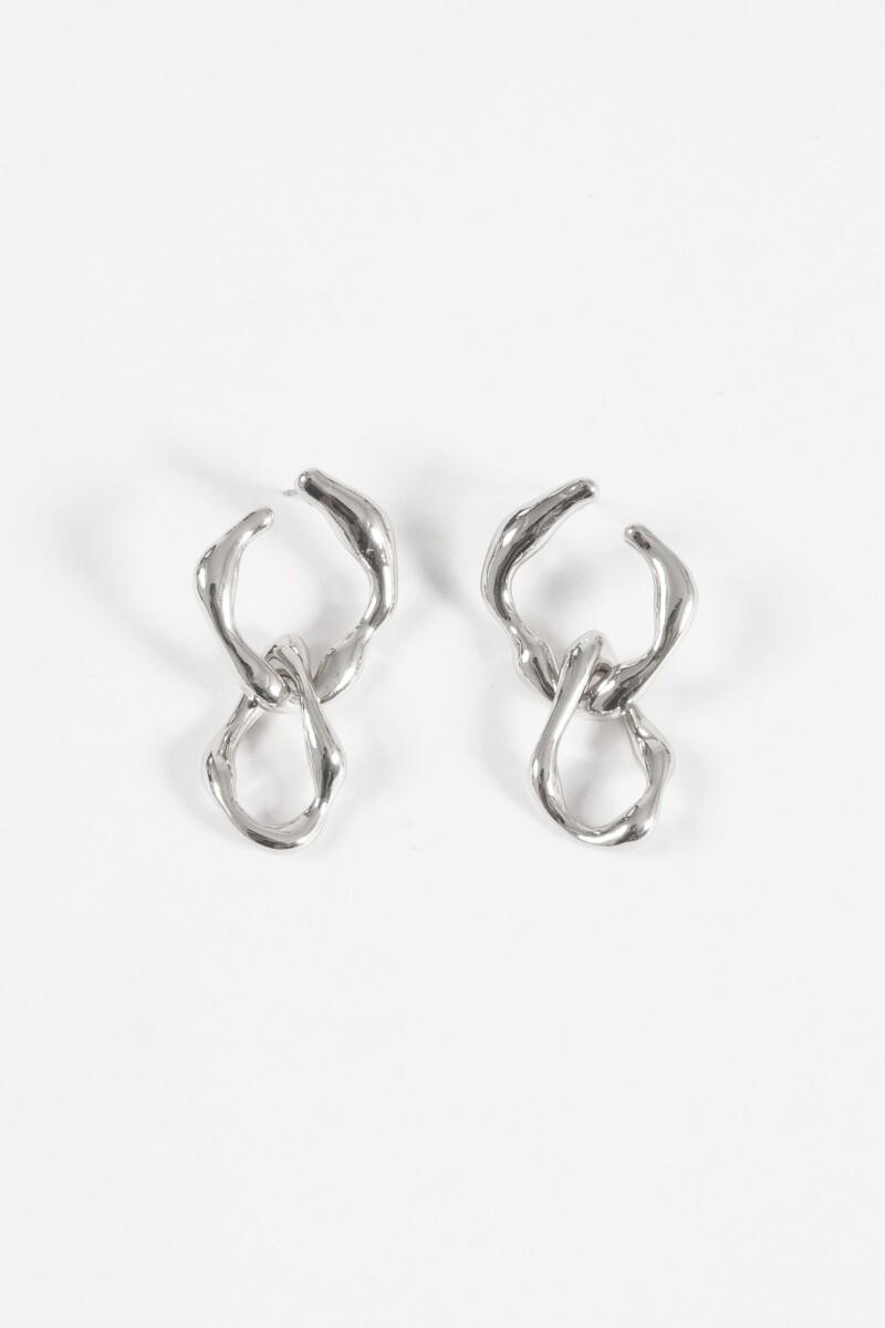 Aros doble irregular plateado