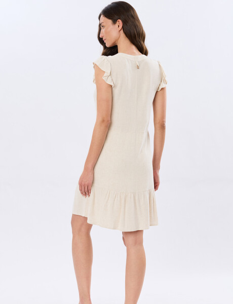 VESTIDO LISO DE LINO Arena