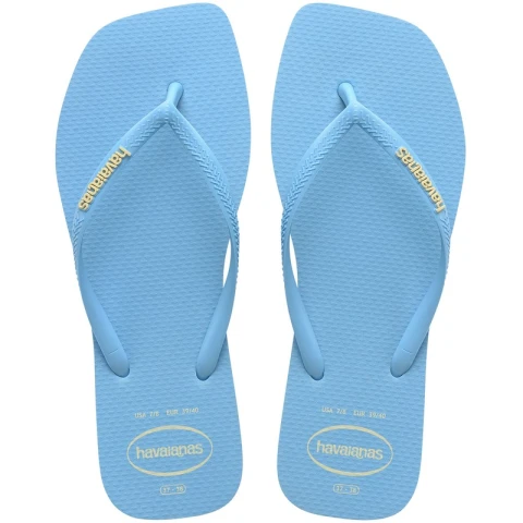 Ojotas Havaianas Slim Square Logo Pop Pp Azul