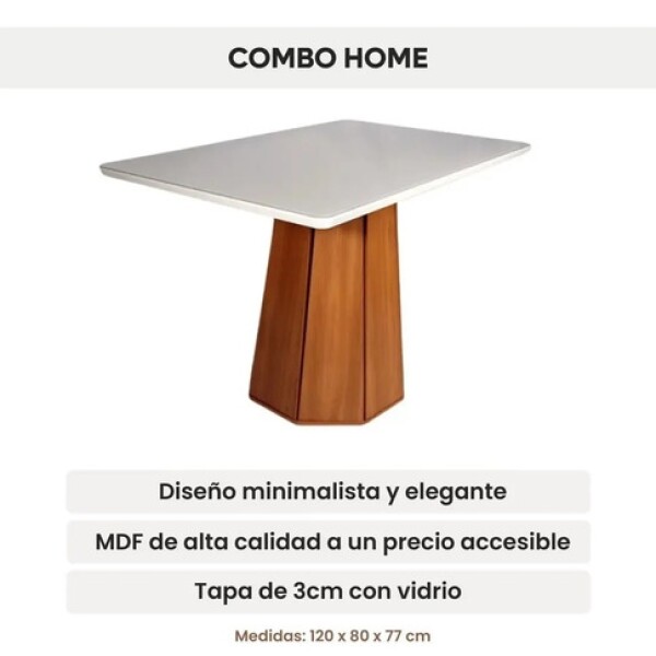 Mesa De Comedor Jade Rectangular 120x80 Cm Vidrio Moderna Blanco 1