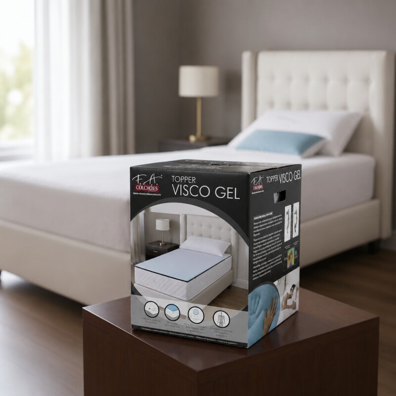 Pillow top viscogel 1 plaza 4cm (88cmx1.88x4cm) GRIS